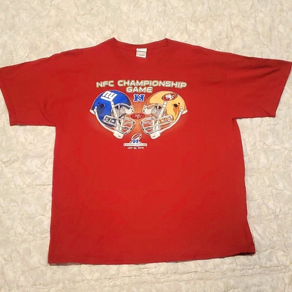 49ers NFC Championship Game New York Giants 2012 T-shirt sz XL Vintage NFL - Picture 1 of 3